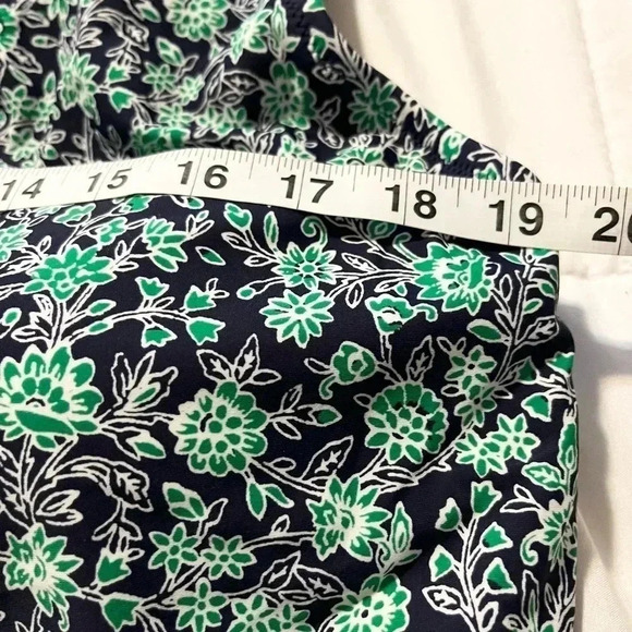 J Crew Bathing suit Green Navy Blue Floral One Shoulder Ruched NWT Size 3x - Picture 6 of 6